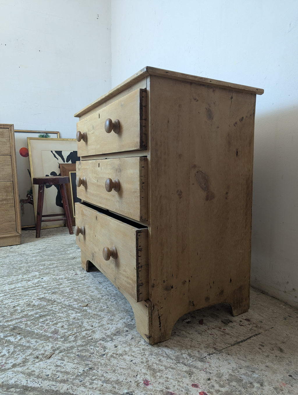 Victorian Pine Three Drawer Chest