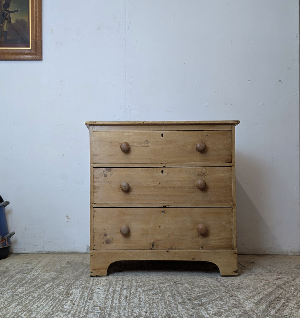 Victorian Pine Three Drawer Chest